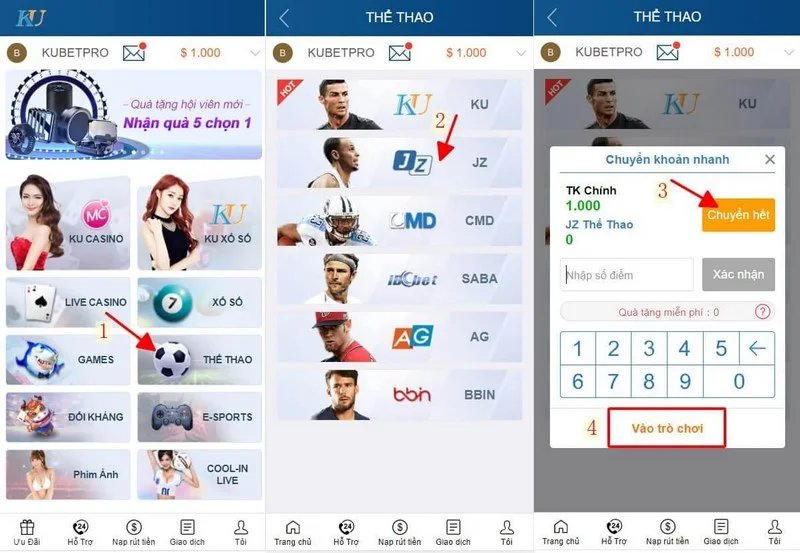 Menggunakan Kubet pada ponsel